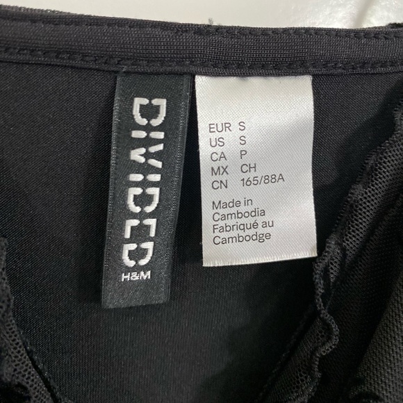 H&M black mini body-con dress, size S - Picture 2 of 4